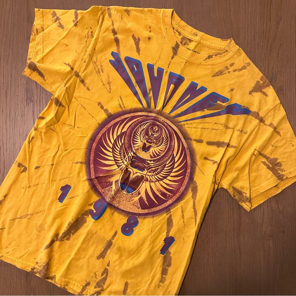 Urban Outfitters Journey Band Yellow Tie-Dye Graphic Tee